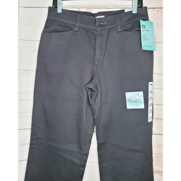 Lee Easy Care Color Hold 8M Relaxed Fit Your Curve Plain Front Straight Leg Pant - Picture 5 of 12